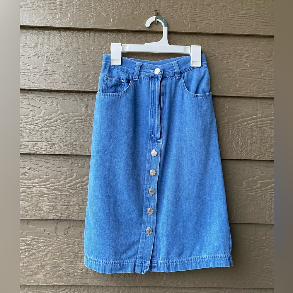 Red Denim brand Pencil Denim Skirt Blue Vintage